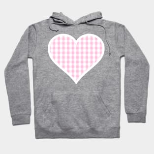 Soft Pink Gingham Heart Hoodie